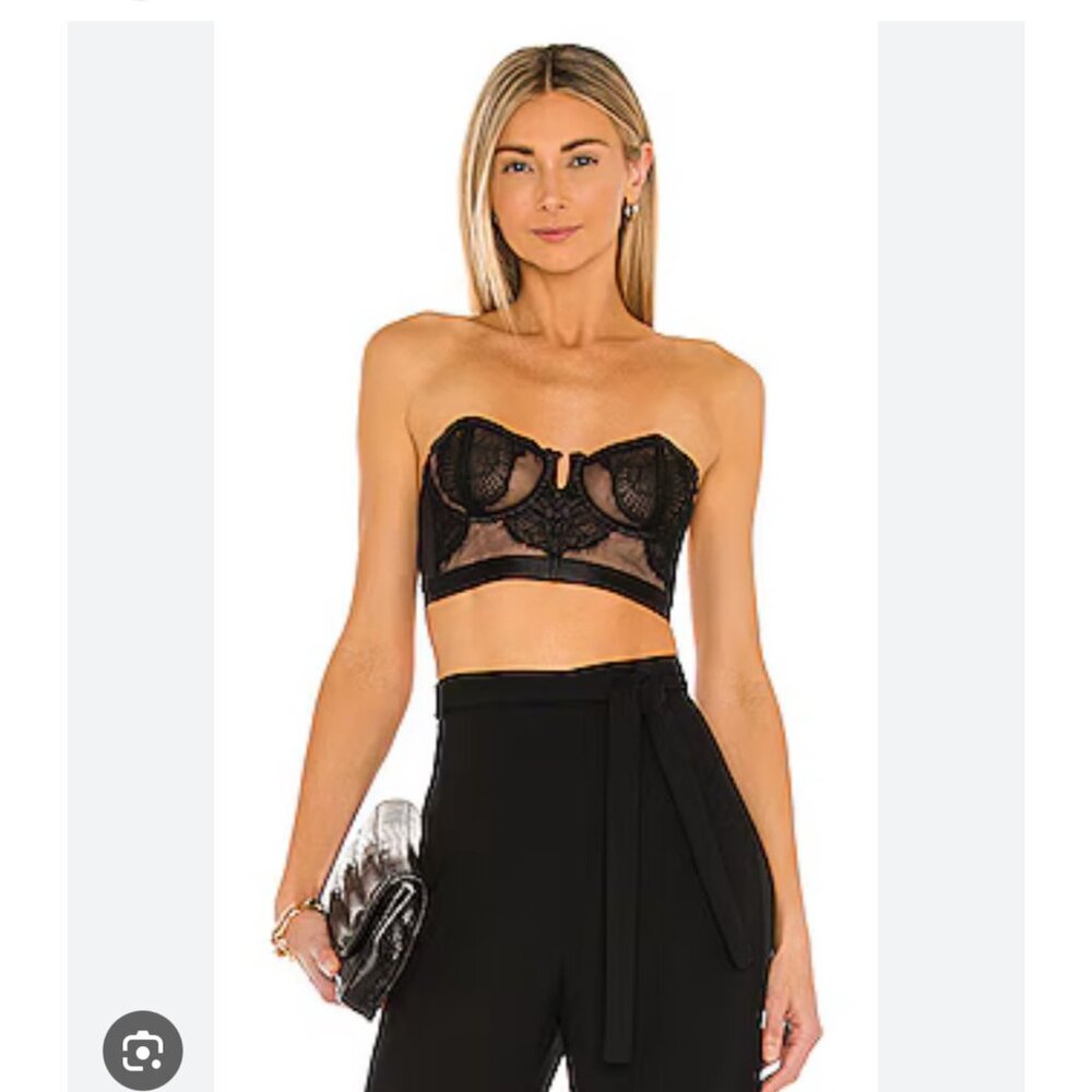 Thistle and Spire Mirage 32A Bustier Bra Black Removable Straps